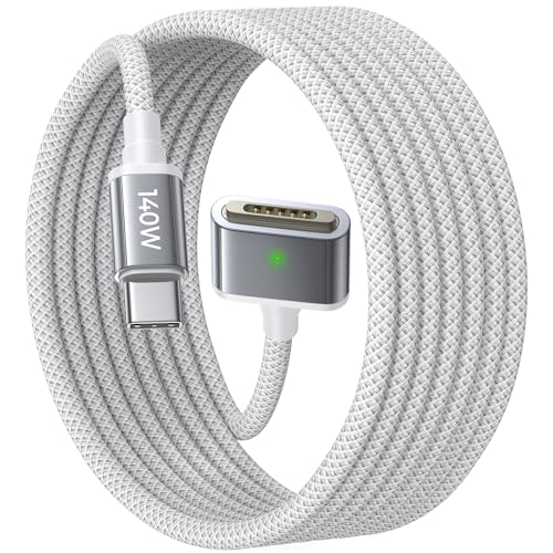 LISEN MacBook Charger USB-C to Magnetic 3 Cable (6.6FT) for M4/M3/M2 MacBook Pro Air M5 Charger, 140W Magnetic Safe 3 Cable Computer Laptop Cord for Pro (16"/14" 2026-2021) Air (15''/13'' 2026-2022)