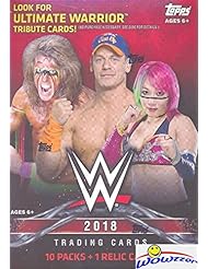 2018 Topps WWE Wrestling EXCLUSIVE Factory Sealed Retail Box with RELIC Card! Look for Cards & Autographs of WWE Superstars The Undertaker, Triple H, Jon Cena, Stephanie McMahon & Many More! WOWZZER!
