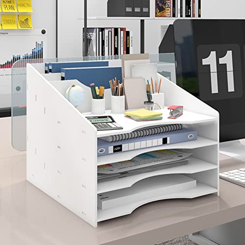 Natwind Office White Desktop Organizer Paper File