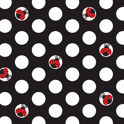 Creative Converting Ladybug Fancy Birthday Beverage Napkins, 16-Count