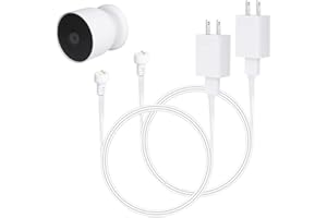 WOCHEL 2Pack Power Adapter Compatible with Google Nest Cam Outdoor or Indoor, Battery - 6.5ft/2m Weatherproof Outdoor Charger Cable Power Your Camera Continuously- White