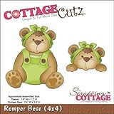 CottageCutz Die Cuts with Foam, 4 by 4-Inch, Romper Bear
