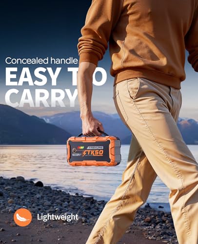 TREKURE Portable Car Jump Starter 8000A 26800mAh, Car Battery Jump Starter for All Gas and 12L Diesel Engines, Battery Jumper, Portable Jump Box Car Battery with Fast Charge, LED Light - Orange