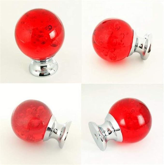 Juego de 10 pomos de cristal de 40 mm, multicolor de cristal de