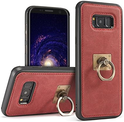Samsung Galaxy Note 8 Case With HIPICB Ring Detachable Kickstand Ring Function,360 Degree Rotating Ring Holder Grip Case,oft Rubber Bumper Case for Samsung Galaxy Note 8 - Red