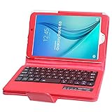 NEWSTYLE Samsung Galaxy Tab E 8.0 Keyboard Case - Folio PU Leather Stand Case Cover with Detachable Wireless Bluetooth Keyboard for Samsung Galaxy Tab E 8-Inch, Red