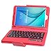 NEWSTYLE Samsung Galaxy Tab E 8.0 Keyboard Case - Folio PU Leather Stand Case Cover with Detachable Wireless Bluetooth Keyboard for Samsung Galaxy Tab E 8-Inch, Red