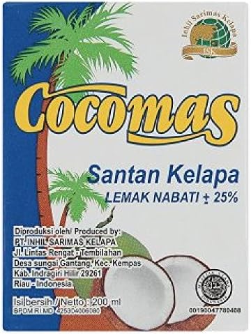 Cocomas Coconut Cream 25% 200ml (628MART) (6 Packs)