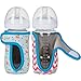 8 oz (Set of 2 pcs) Miracle Bean Neoprene Baby Bottle Sleeves – Adjustable Sleeves. Glass Bottles – Improved Heat/Cold Retention – Moisture Wicking, Non-Slip Grip – Fox and Elephant Designs
