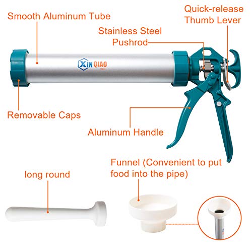 XINQIAO Jerky Gun Kit, 2 Pound Capacity Beef Jerky Maker, Aluminum Barrel with Stainless Steel