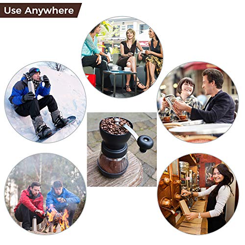 Meg & Mello Manuelle Kaffeemühle mit konischem Mahlwerk aus Keramik, stufenlos einstellbar, zwei Glasdosen… – Bild 6