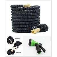 Deluxe 25 50 Feet Expandable Flexible Garden Water Hose w Spray Nozzle US Seller