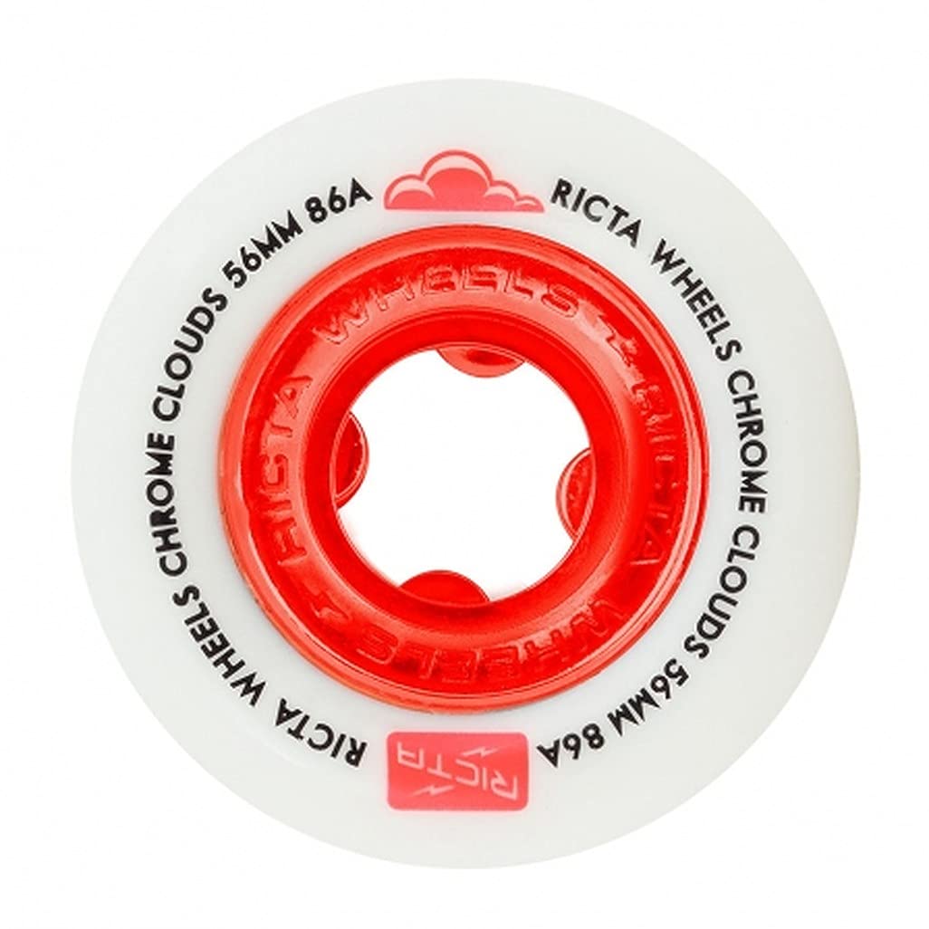 Ricta Chrome Clouds 86a Skateboard Wheels - Red (Pack of 4)