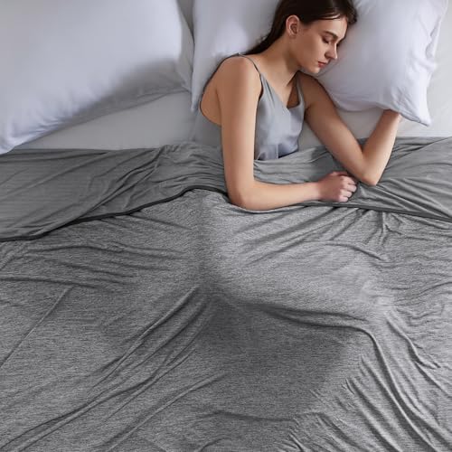 Bedsure Cooling Blanket for Summer 150 x 200 cm – Summer Blanket with Light Fibres Cooling ARC-Chill Q-MAX > 0.4, Cooling Blanket for People Who Sweat a Lot at Night, Grey