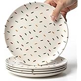 ilohaus Bamboo Toddler Plates 4-Pack 8 Inch, Bamboo Plates for Kids, Colorful Kids Plates, Non Toxic Dinnerware Plates, Dishwasher Safe Bamboo Fiber Reusable Plates for Children