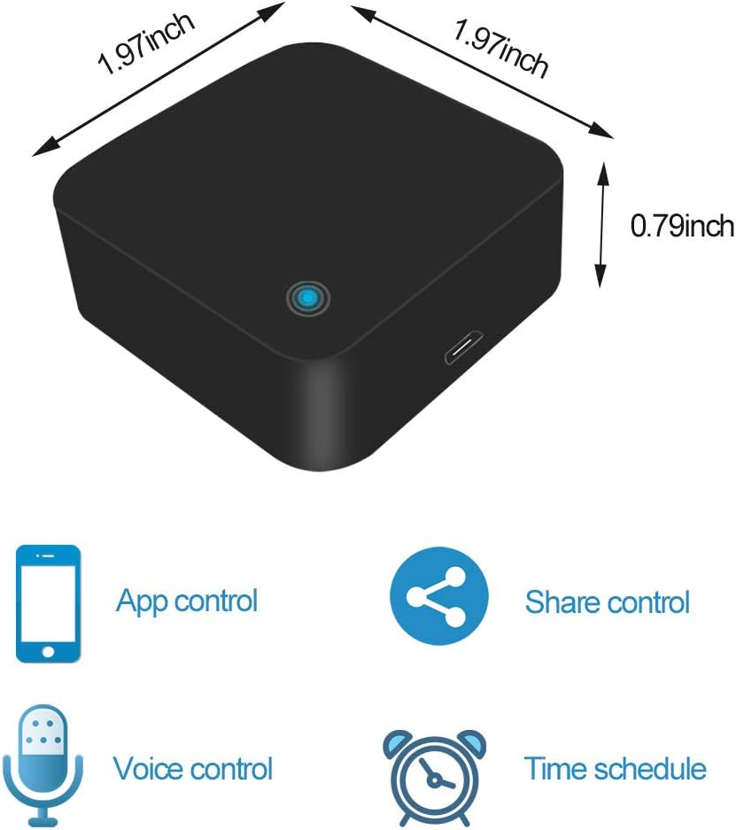 Smart IR Remote Controller WiFi IR Blaster for Home Automation, IR Smart Hub for AC TV and Other 38k Infrared Appliance, Compatible with Alexa Google Home - - 