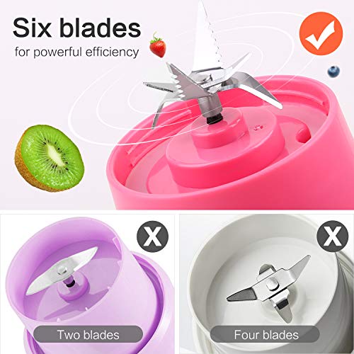 Portable Blender, Personal Size Blender Shakes and Smoothies Mini Jucier Cup USB Rechargeable