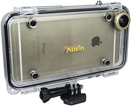 Case for iPhone 6 Plus 6S Plus Waterproof with 170 degree Wide Angle Lens,Auein Perfect for Swimming,Surfing,Boating,Compatible with GoPro Adapter,Protection Perfect Touch Fuction(Gold)