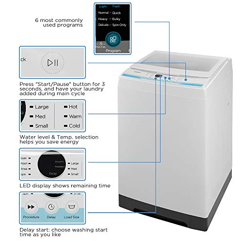 COMFEE’ Washing Machine 2.0 Cu.ft LED Portable Washing Machine and