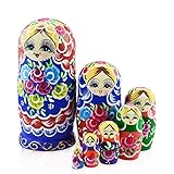 IUMÉ Nesting Dolls，Russian Matryoshka Wood Stacking Nested Semenov Wooden Handmade Toys The Best Gift for Children Kids Christmas Mother's Day Birthday Home Room Decorat Halloween Wishing Gift 7 PCS
