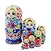 IUMÉ Nesting Dolls，Russian Matryoshka Wood Stacking Nested Semenov Wooden Handmade Toys The Best Gift for Children Kids Christmas Mother's Day Birthday Home Room Decorat Halloween Wishing Gift 7 PCS