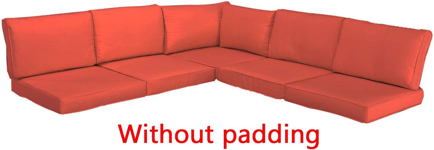 Do4U 6 Pieces Outdoor Sofa Patio Furniture Sectional Conversation Set Cushion Cover (OrangeRed)