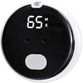 Voice Controlled Timer, Magnetic Timer with Voice Timing &amp; LED Display, for Cooking, Classroom, Office, Study, Fitness and Gaming（White）