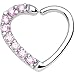 Body Candy 16 Gauge Pink Heart Right Closure Daith Cartilage Tragus Earring