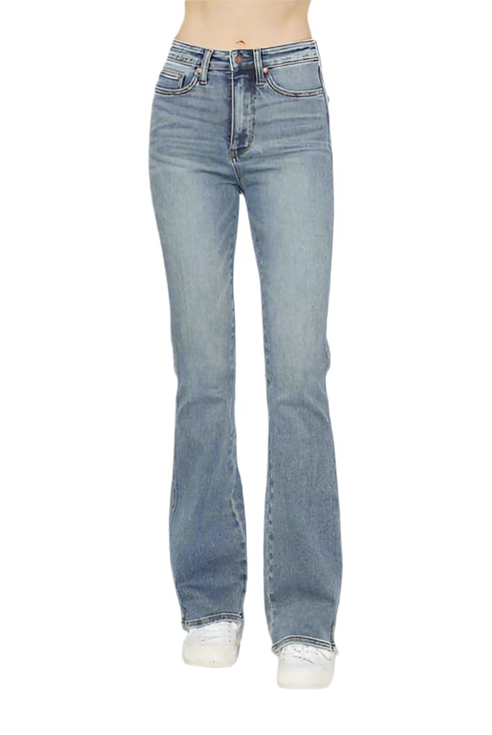 Judy Blue Back Pocket Embroidered Cropped Wide Leg Jeans