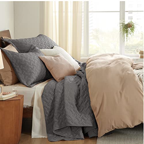 Bedsure King Size Quilt Set Lightweight Summer Quilt King Grey Bedspreads King Size Bedding