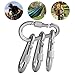 BEWISHOME 4 Pack Carabiner Hooks Hammock Locking Solid Metal D Clips with Heavy Duty 500LBS Screw Gate for Camping Hiking Traveling Backpacking Outdoor HDK02W