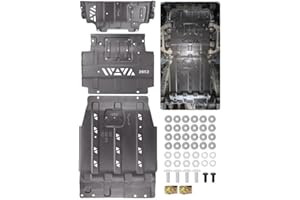 JURPLIX Full Skid Plate Kit with Engine & Transmission Protection Plate Compatible with 2015-2022 Ford F150 4WD 2.7L EcoBoost, 3.3L, 3.5L EcoBoost, Steel Under Guard Splash Shield with Install Accessories