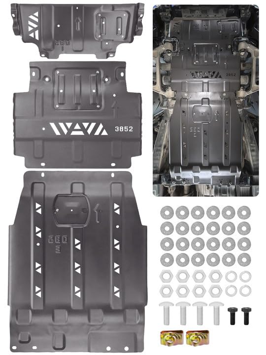 Full Skid Plate Kit with Engine & Transmission 3 PCS Plate, black