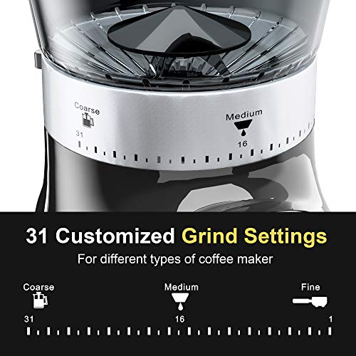 Conical Burr Coffee Grinder, GIVENEU Electric Burr Mill Coffee Bean