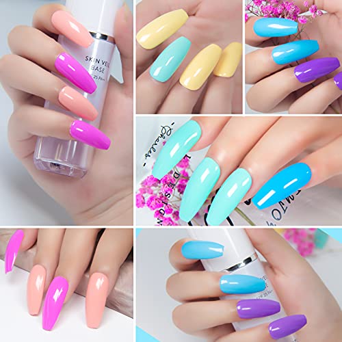 HTPARY Gel Nail Polish Kit, 6PCS Candy Colors Collection Summer Popular Gel Polish, Soak Off LED Gel Nail Polish Set for Nail Art Manicure Salon DIY at Home