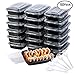 Maredash 34OZ Meal Prep Containers,Food Storage Container with Sealed Black Lid and Fork Spoon,Lunch Box, Foldable Meal Peparation Container, Microwave,Refrigerator and Dishwasher