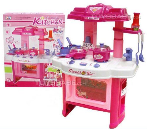 Liberty Imports Deluxe Beauty Kitchen Appliance Cooking Play Set 24" w/ Lights & Sound