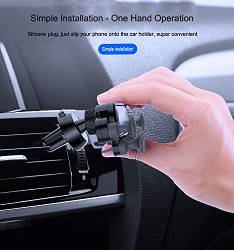 Universal Air Vent Car Mount, Wisfun Car Phone Mount, Universal Phone Holder Cradle for iPhone, Samsung, Android Smartphones (Grey)