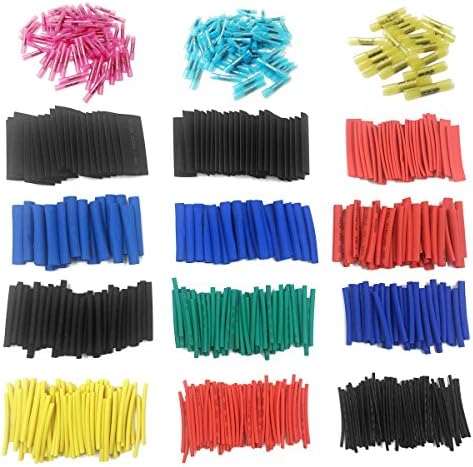 Lantee 760Pcs Wire Electrical Kits - 200pcs Heat Shrink Butt Connectors Terminals + 560PCS Heat Shrink Tubing 2:1