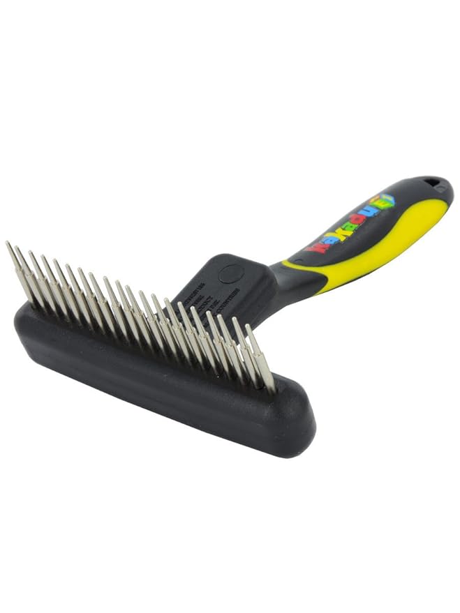 Kakadu Pet Flexi Undercoat Rake Grooming Tool, Rotating Teeth Dog Rake