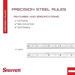 Starrett Full Flexible Steel Rule with Satin Chrome