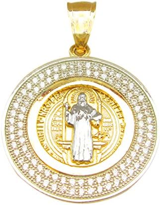 10k Yellow Gold Saint Benedict Medal Pendant San Benito Charm