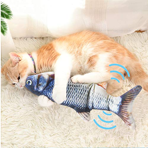 Senneny Electric Moving Fish Cat Toy 11", Realistic Plush Simulation