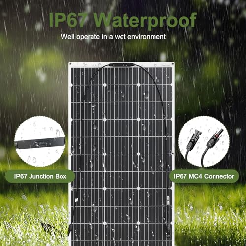 100W Solar Panel 18V Flexible Monocrystalline Solar Module Lightweight for External Charging Top of the Range for Car