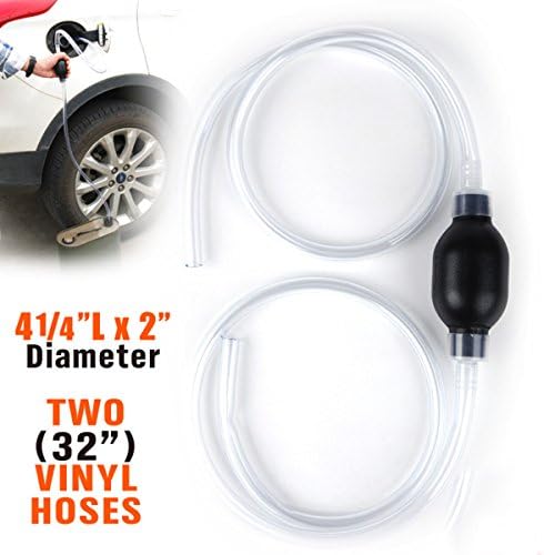 SHOWHASH Siphon Dedicated Petrol, Oil, Potable Water, Fuel Transfer Syphon Manual Hand Gas Oil Transfer Pump Tubing, Siphon Hose for Auto