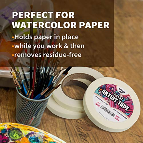 TSSART 3 Pack White Artist Tape Masking Artists Tape for Drafting Art