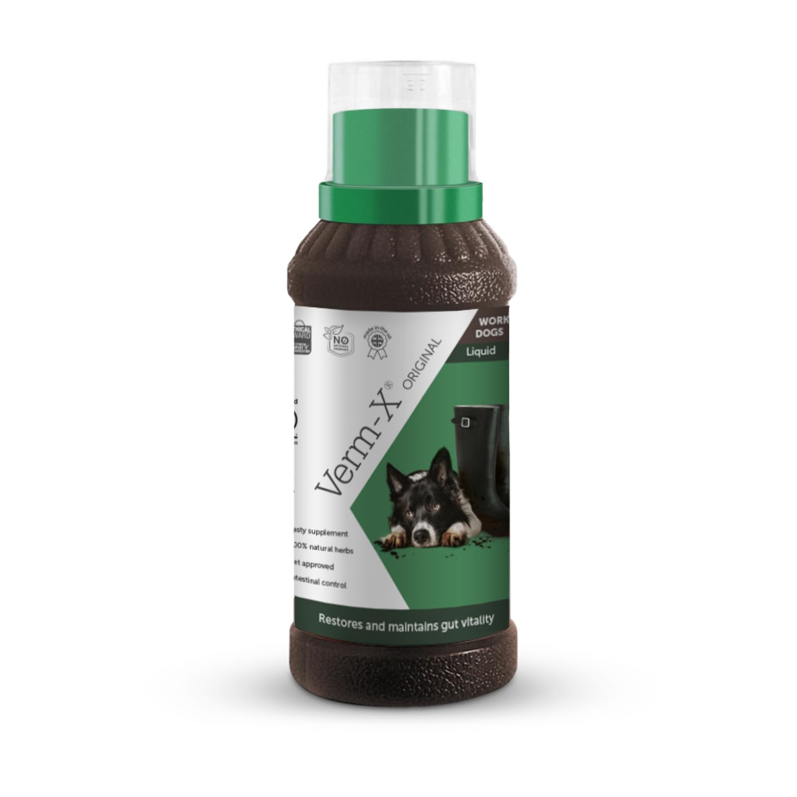 Verm-X All Natural Liquid for all Dogs. Supports  Intestinal Hygiene. Vet Approved. UFAS Assured. Restores and Maintains Gut Vitality. Wormwood Free Recipe., Clear