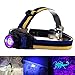 UV LED Headlamp, Evary Rechargeable Zoomable Ultraviolet LED Blacklight 3 Modes for Spot Scorpions Pet Urine Counterfeit Money Bed Bugs Minerals Leaks Stain Detection