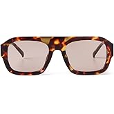 JUDOO Retro 70s Square Aviator Sunglasses for Women Men Tortoise Green Chunky Bridge Sunglasses Thick Frame Vintage Aviators