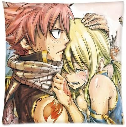 Mark Fashion Custom Fairy Tail Natsu Lucy Throw Pillow Covers 16 x 16 Pillowcase Cover
